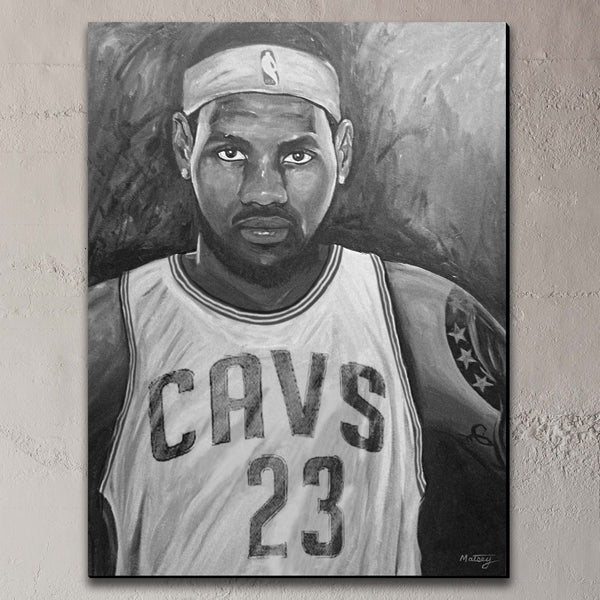 lebron james oil painting